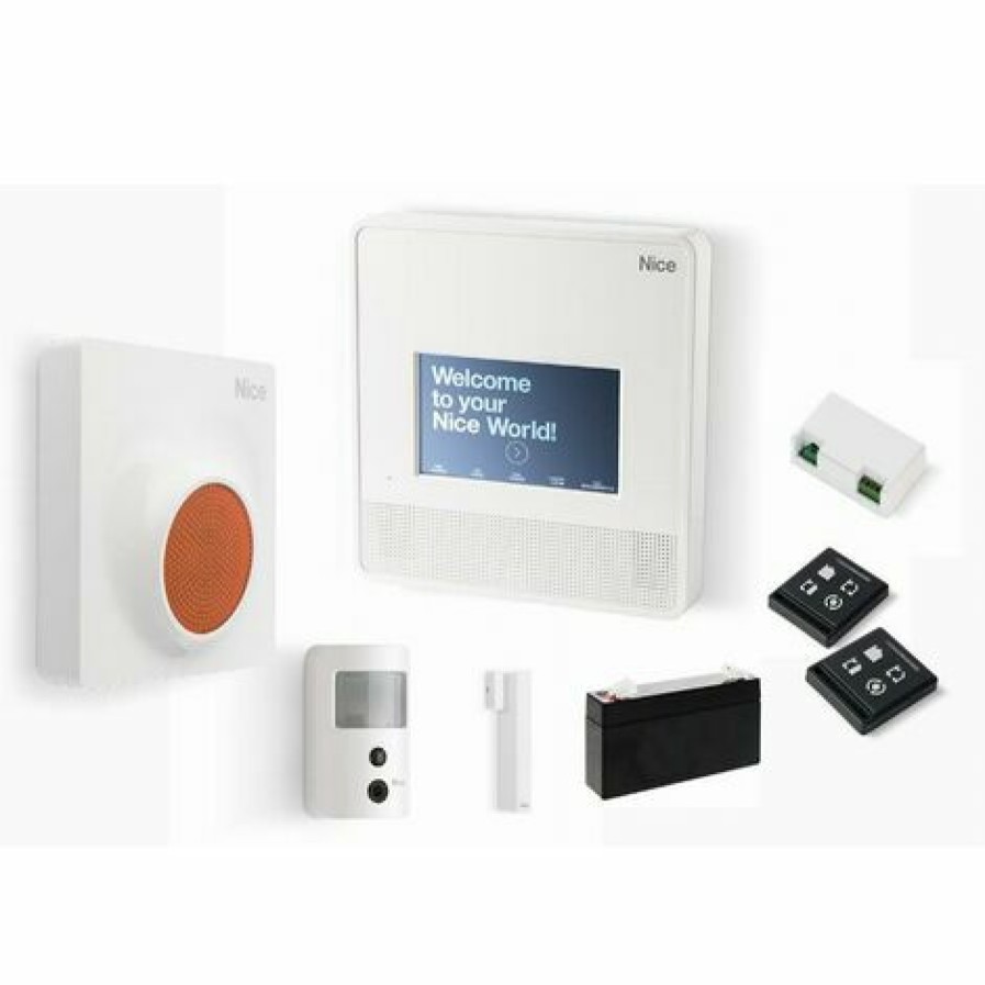 Electricit * | Kit De Centralisation Du Systeme D'Alarme 7000 Touch Prevention Nice Centrale Sans Fil + 2 Emetteurs + 1 Sirene Ext. + 1 Detecteur Infrarouges + 1 Detecteur D'Ouverture + 1 Module Plug-In + 1 Batterie 6V Mn7000Kitprevention