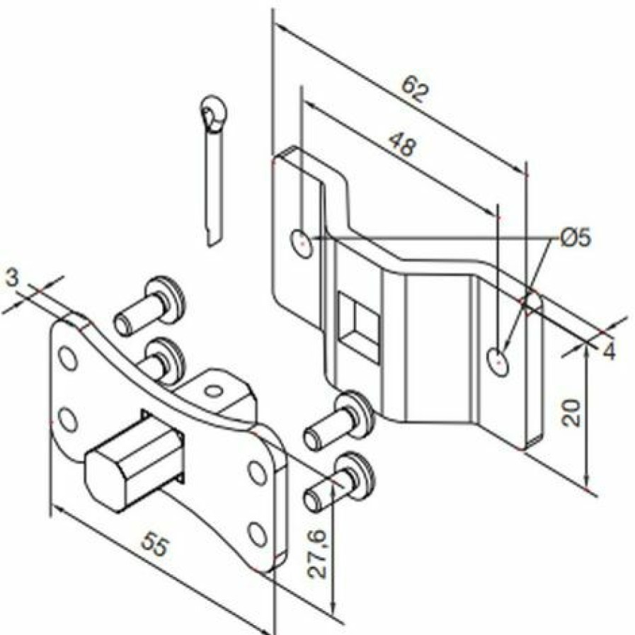 Electricit * | Kit Support Nice Pour Moteurs Volets Roulants Serie Ttgo 625.10012/Ax