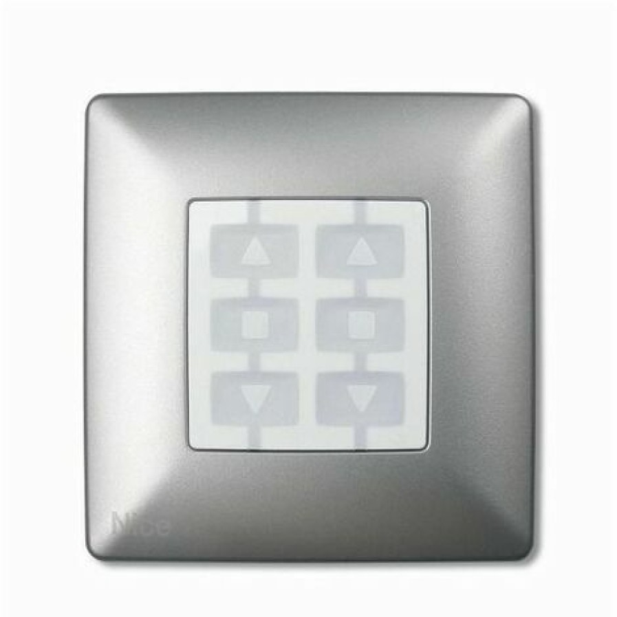 Electricit * | Support De Telecommande / Emetteur Niceopla Plaque Murale Carre Aluminium Nice Wsa.