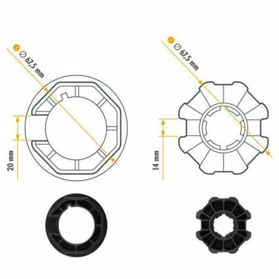 Electricit * | Nice 515.07000 Serie Adaptateurs Era M Ottagonal 70X (1 1.5) Taille O 45 Mm Roue + Couronne