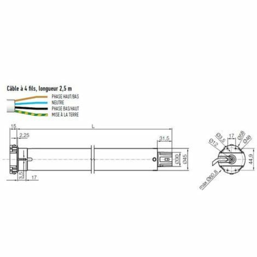 Electricit * | Moteur Filaire Era M 1517 15 Nm Nice Erm15000000R01