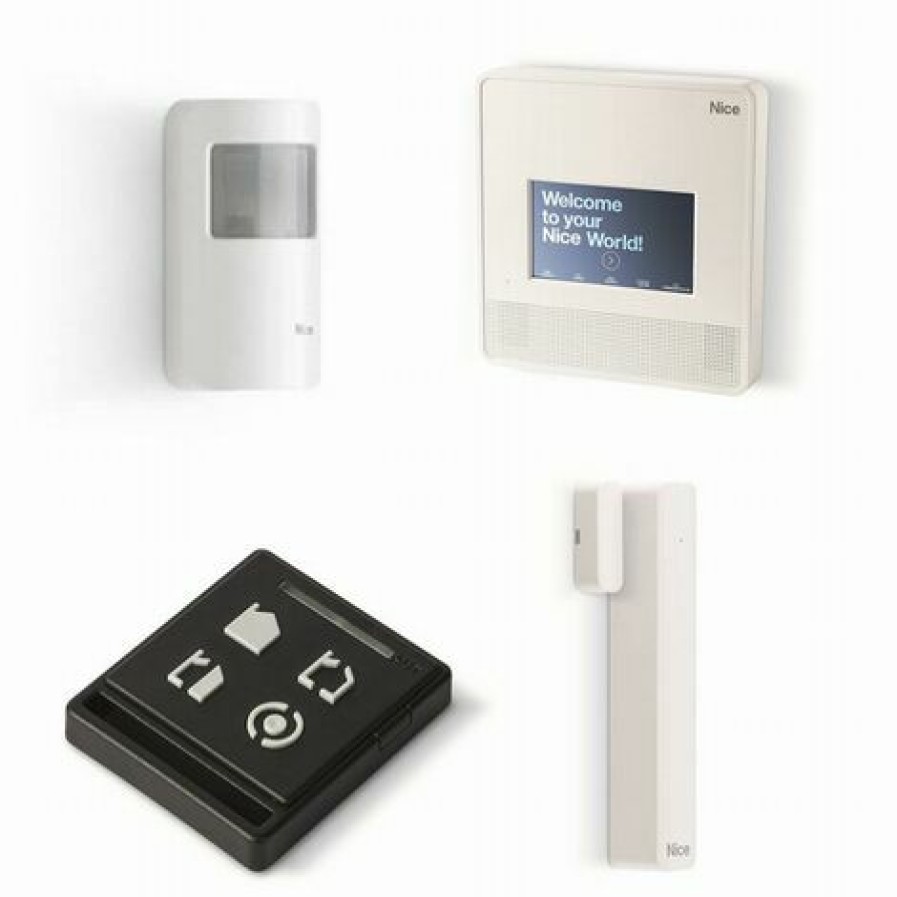 Electricit * | Kit Mynice 7000 Touch Nice Centrale Mncut + Emetteur Portatif + Detecteur Infrarouges + Detecteur D'Ouverture Portes Et Fenetres Mnkitw7000T